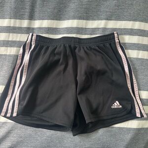 Adidas Girls’ Athletic Shorts Black with Light Pink Accents